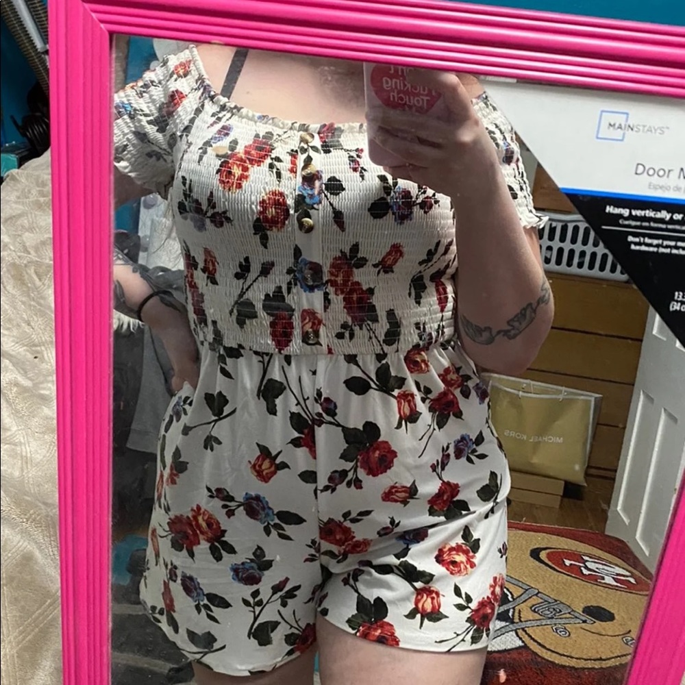 White floral romper